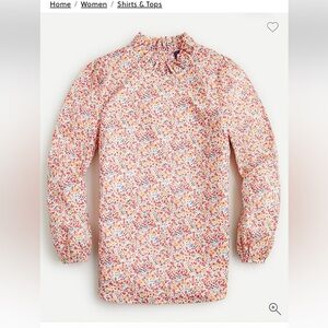BNWT J Crew long sleeve ruffle neck top in Liberty Phoebe floral SIZE XS